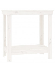 Banco da Lavoro Bianco 80x50x80 cm in Legno Massello di Pino 2