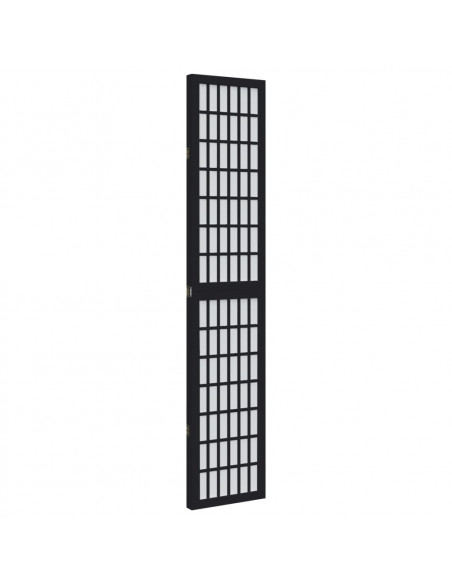 Divisorio Ambienti 3 Pannelli Nero Legno Massello di Paulownia