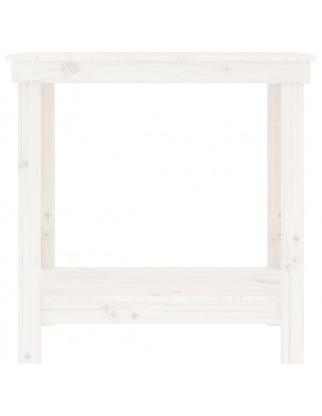 Banco da Lavoro Bianco 80x50x80 cm in Legno Massello di Pino