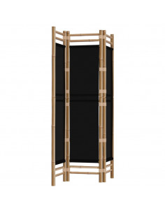 Divisorio Ambienti 3 Pannelli Pieghevole 120 cm Bambù e Tela