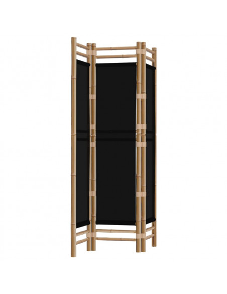 Divisorio Ambienti 3 Pannelli Pieghevole 120 cm Bambù e Tela