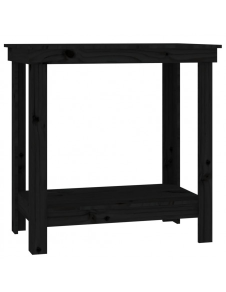 Banco da Lavoro Nero 80x50x80 cm in Legno Massello di Pino