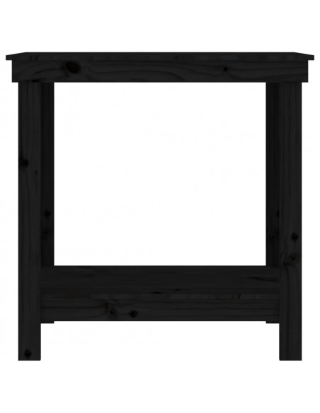 Banco da Lavoro Nero 80x50x80 cm in Legno Massello di Pino