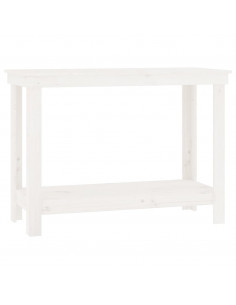 Banco da Lavoro Bianco 110x50x80 cm in Legno Massello di Pino 2