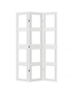 Divisorio Ambienti 3Pannelli Bianco Legno Massello di Paulownia