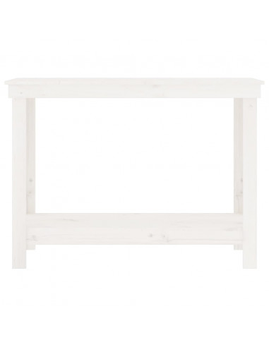 Banco da Lavoro Bianco 110x50x80 cm in Legno Massello di Pino