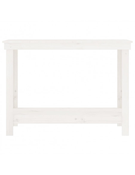 Banco da Lavoro Bianco 110x50x80 cm in Legno Massello di Pino