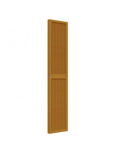 Divisorio Ambienti 4 Pannelli Marrone Legno Massello Paulownia