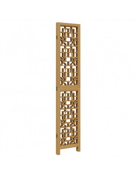 Divisorio Ambienti 4 Pannelli Marrone Legno Massello Paulownia