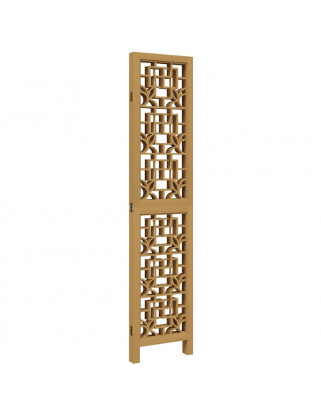 Divisorio Ambienti 4 Pannelli Marrone Legno Massello Paulownia