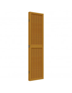 Divisorio Ambienti 4 Pannelli Marrone Legno Massello Paulownia