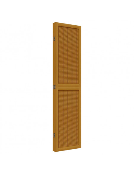 Divisorio Ambienti 4 Pannelli Marrone Legno Massello Paulownia