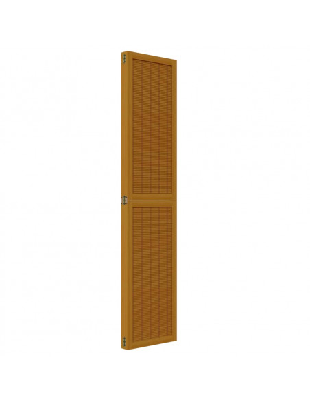 Divisorio Ambienti 4 Pannelli Marrone Legno Massello Paulownia