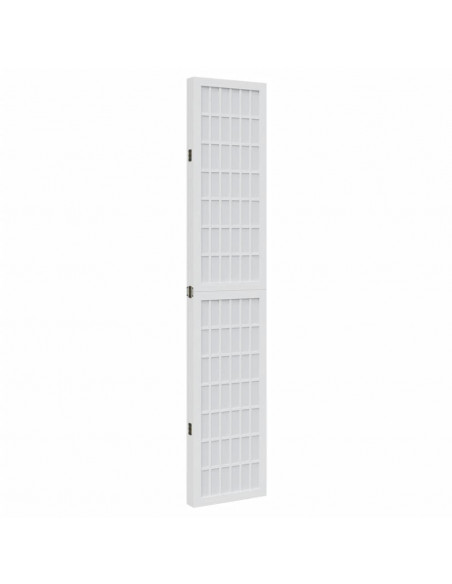 Divisorio Ambienti 4Pannelli Bianco Legno Massello di Paulownia