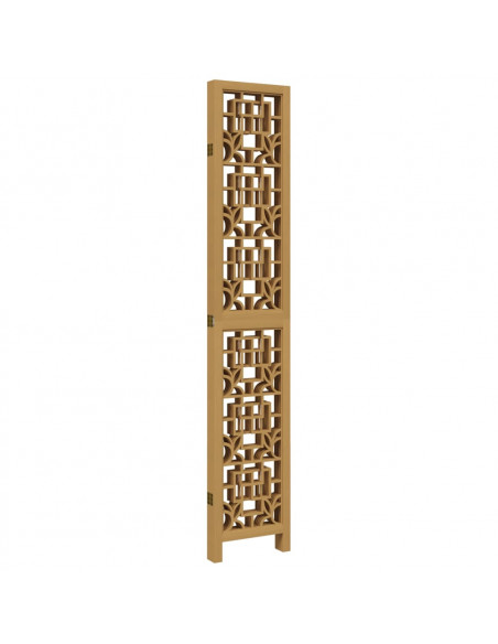 Divisorio Ambienti 5 Pannelli Marrone Legno Massello Paulownia