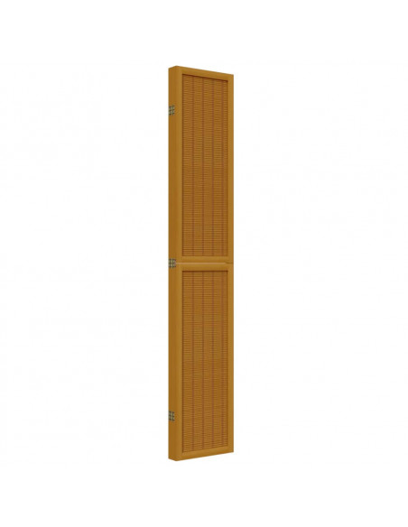 Divisorio Ambienti 5 Pannelli Marrone Legno Massello Paulownia