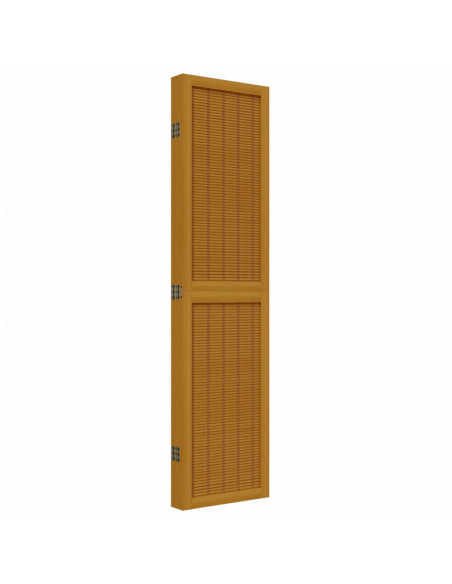 Divisorio Ambienti 5 Pannelli Marrone Legno Massello Paulownia