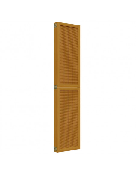 Divisorio Ambienti 5 Pannelli Marrone Legno Massello Paulownia