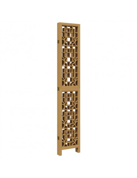 Divisorio Ambienti 6 Pannelli Marrone Legno Massello Paulownia