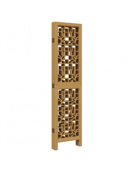 Divisorio Ambienti 6 Pannelli Marrone Legno Massello Paulownia