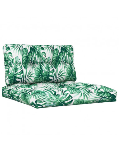 Cuscini per Pallet 2 pz Motivo a Foglie Tessuto