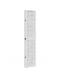 Divisorio Ambienti 6Pannelli Bianco Legno Massello di Paulownia