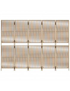 Divisorio per Ambienti a 5 Pannelli Beige in Polyrattan