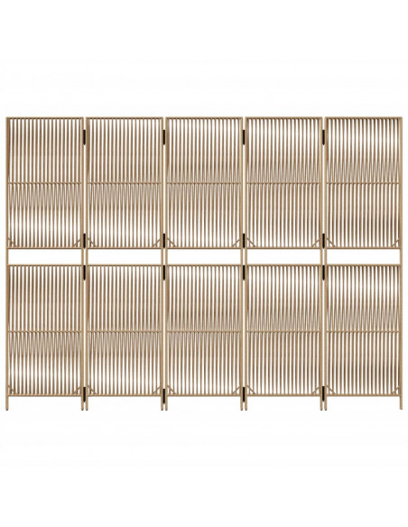 Divisorio per Ambienti a 5 Pannelli Beige in Polyrattan
