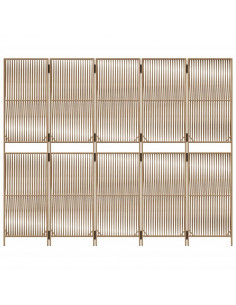Divisorio per Ambienti a 5 Pannelli Beige in Polyrattan