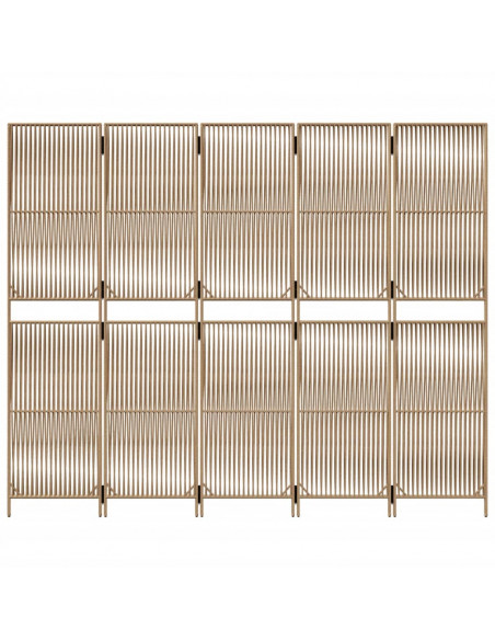 Divisorio per Ambienti a 5 Pannelli Beige in Polyrattan