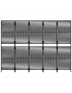 Divisorio per Ambienti a 5 Pannelli Nero in Polyrattan