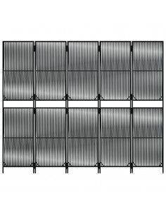 Divisorio per Ambienti a 5 Pannelli Nero in Polyrattan