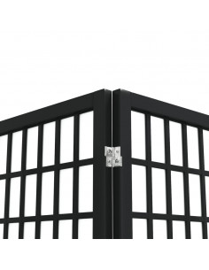 Divisorio Pieghevole 4 Pannelli Stile Giapponese 160x170cm Nero