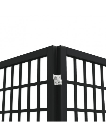 Divisorio Pieghevole 4 Pannelli Stile Giapponese 160x170cm Nero