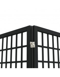Divisorio Pieghevole 5 Pannelli Stile Giapponese 200x170cm Nero