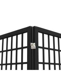 Divisorio Pieghevole 6 Pannelli Stile Giapponese 240x170cm Nero