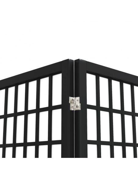 Divisorio Pieghevole 6 Pannelli Stile Giapponese 240x170cm Nero
