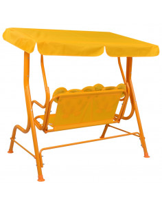 Dondolo a Panchina per Bambini Giallo 115x75x110 cm in Tessuto