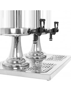 Doppio Distributore di Succhi di Frutta e Bibite Acciaio Inossidabile 2 x 8 L