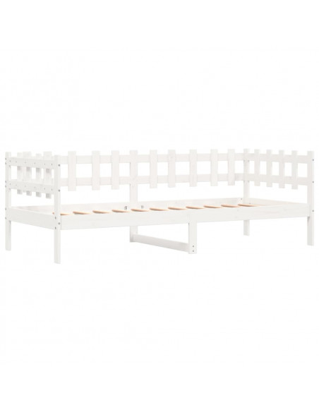 Dormeuse Bianca 90x190 cm in Legno Massello di Pino