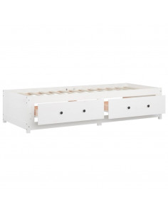 Dormeuse Bianca 90x190 cm Single in Legno Massello di Pino