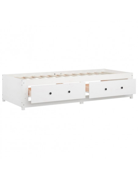 Dormeuse Bianca 90x190 cm Single in Legno Massello di Pino