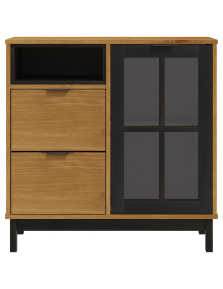 Credenza con Anta in Vetro FLAM 80x40x80 cm Massello di Pino