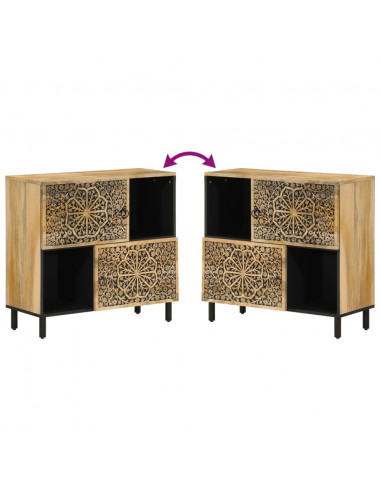 Credenza 80x33x75 cm in Legno Massello di Mango