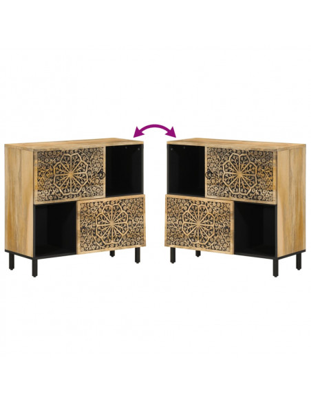 Credenza 80x33x75 cm in Legno Massello di Mango