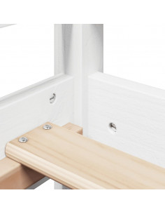 Dormeuse con Tetto 80x200 cm Bianco in Legno Massello di Pino