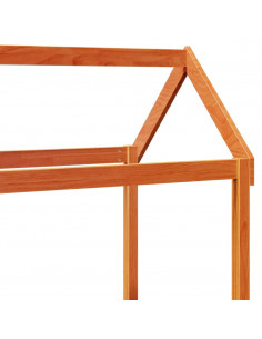 Dormeuse con Tetto Marrone Cera 80x200 cm Legno Massello Pino