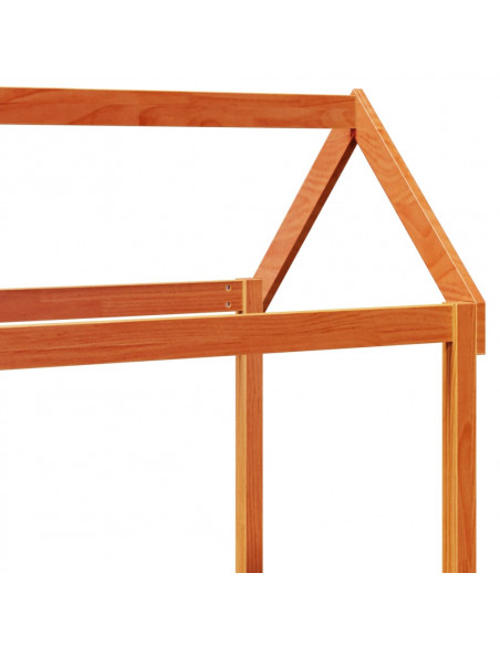 Dormeuse con Tetto Marrone Cera 90x200 cm Legno Massello Pino