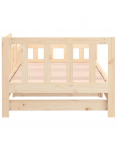 Dormeuse Estraibile 2x(80x200) cm in Legno Massello di Pino