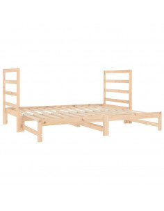 Dormeuse Estraibile 2x(90x190) cm Legno Massello di Pino